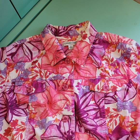 Coldwater Creek Lightweight Floral Summer Jacket XL - Picture 5 of 10
